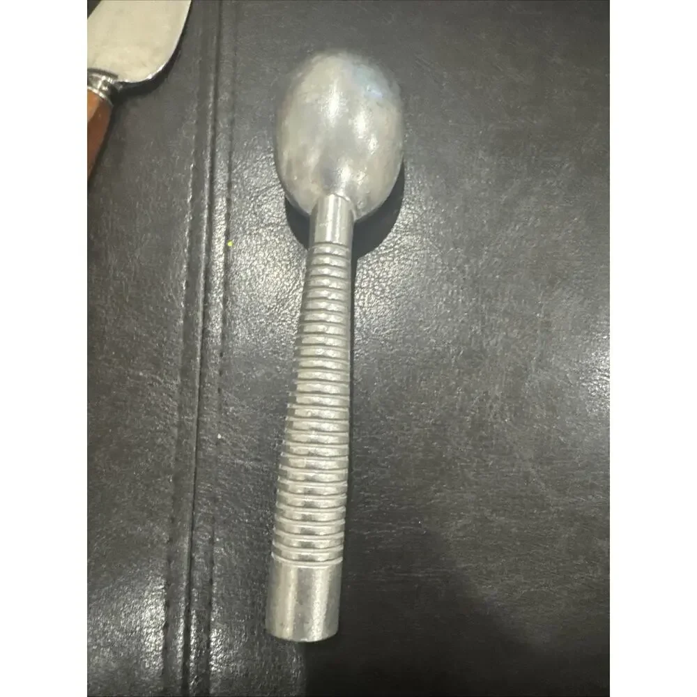 Vintage Cast Aluminum Ice Cream Scoop Ribbed Handle